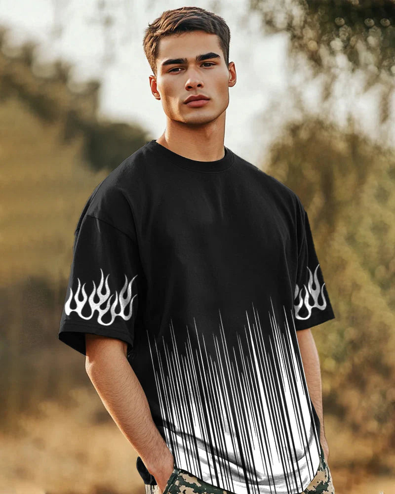 GHOURI CLOTHING ARTICLE # 7817 Modern Black Cotton Blend Five Sleeve T-Shirt for Men