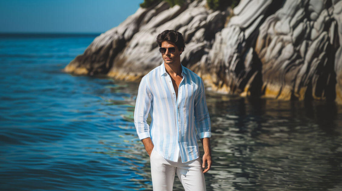 GHOURI CLOTHING ARTICLE # 7804  Men's Summer Dress Shirt